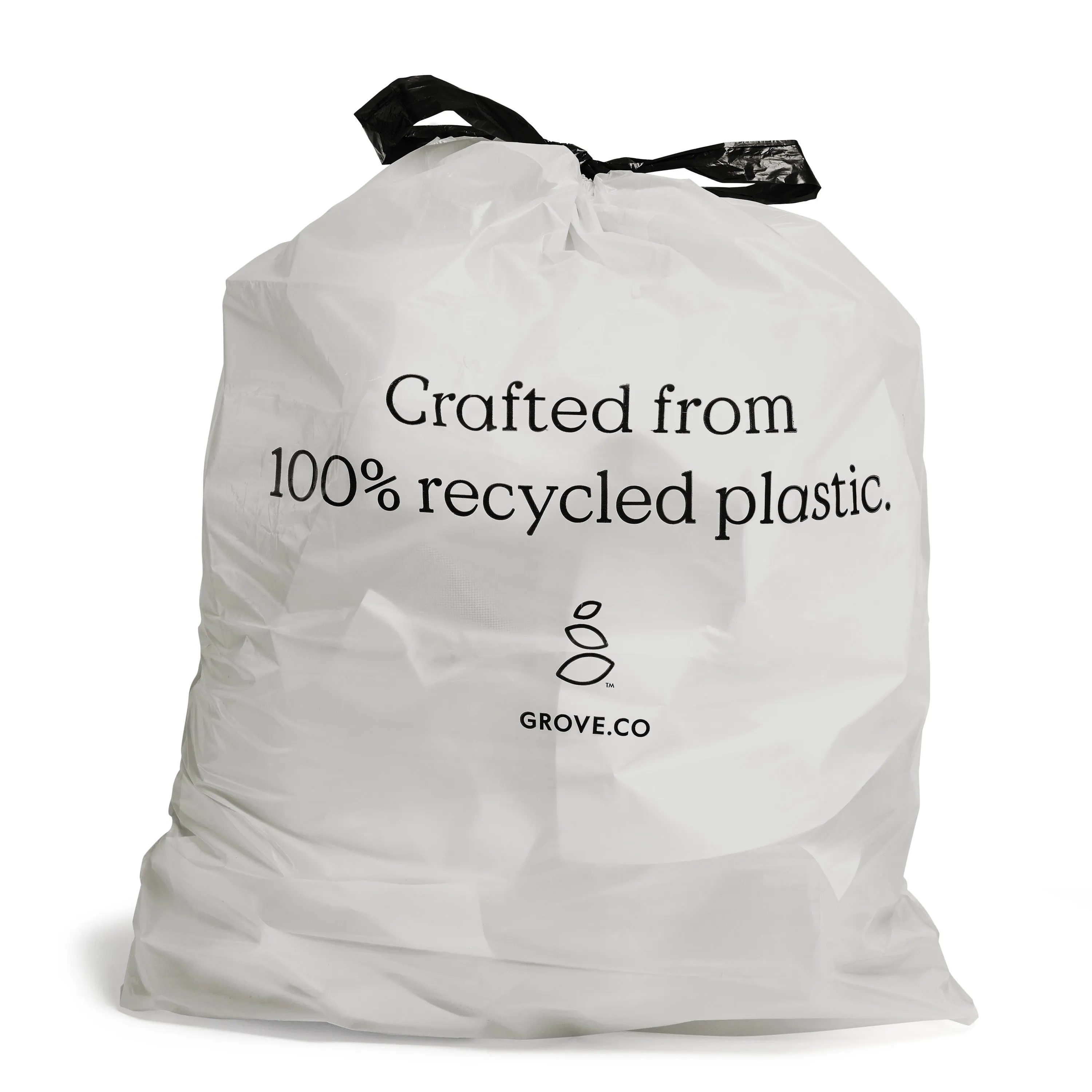 100% Recycled Plastic Trash Bags, Drawstring