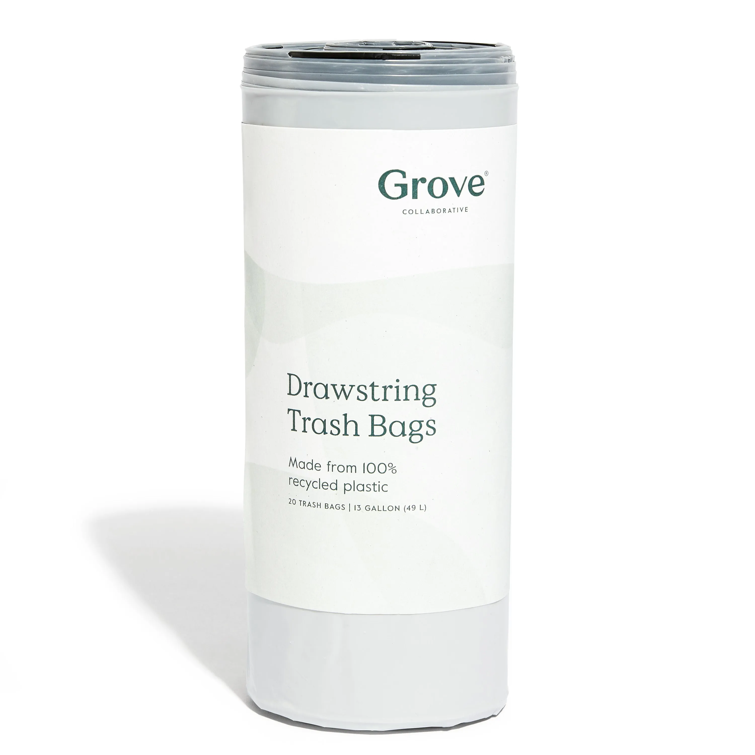 100% Recycled Plastic Trash Bags, Drawstring