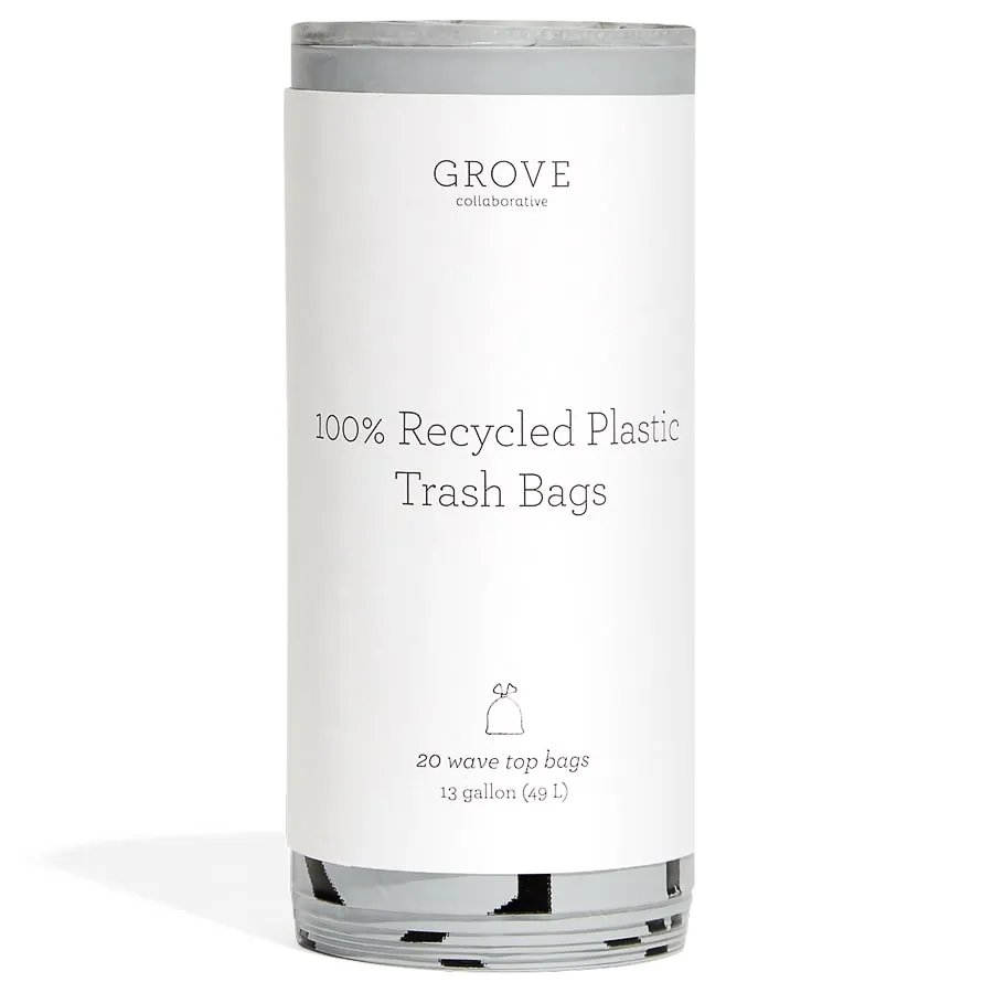 100% Recycled Plastic Trash Bags, Drawstring