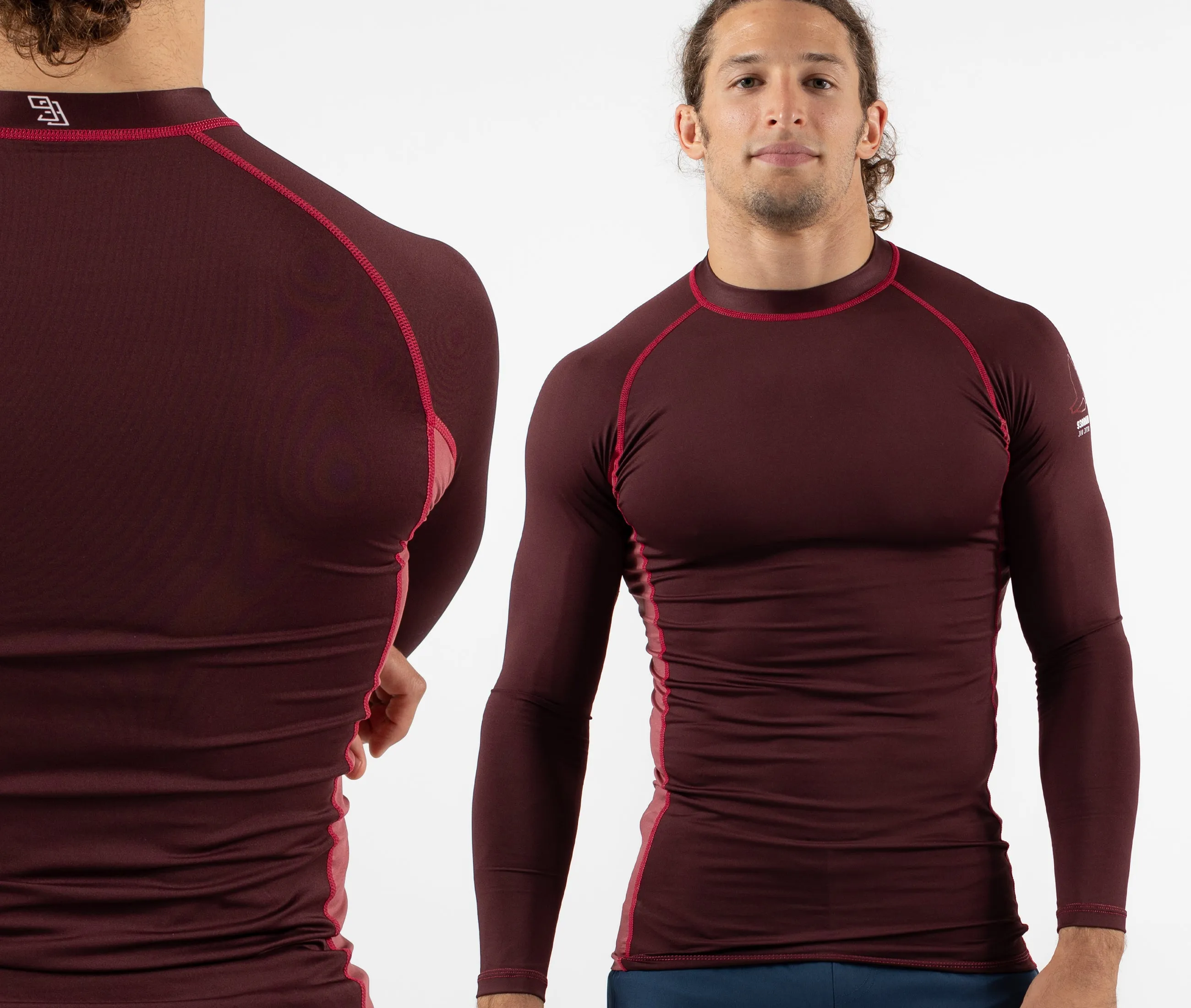 2020 Standard Issue L/S Rash Guards 2-PACK (Burgundy, Black)