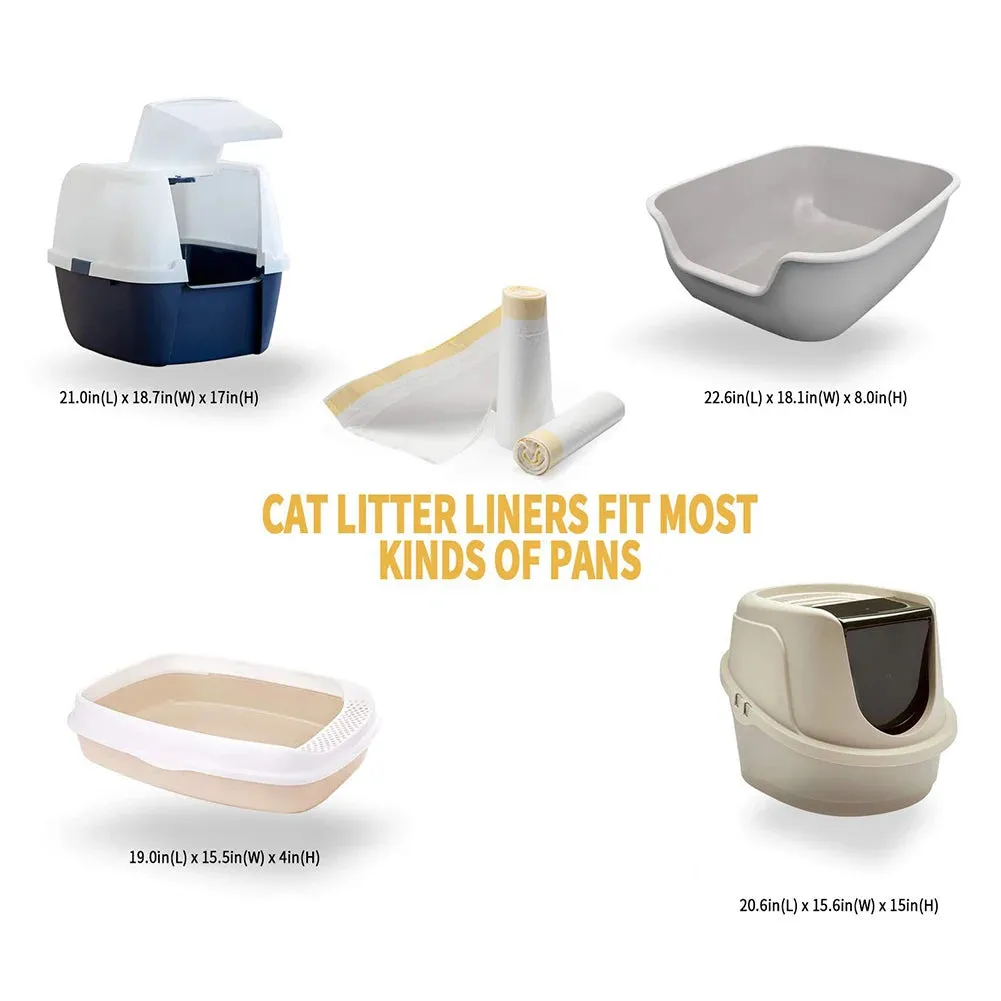 7pcs Ldpe Disposable Cat Litter Box Bags Portable Super-thick Drawstring Design Waste Bag Pet Cat Supplies Accessories