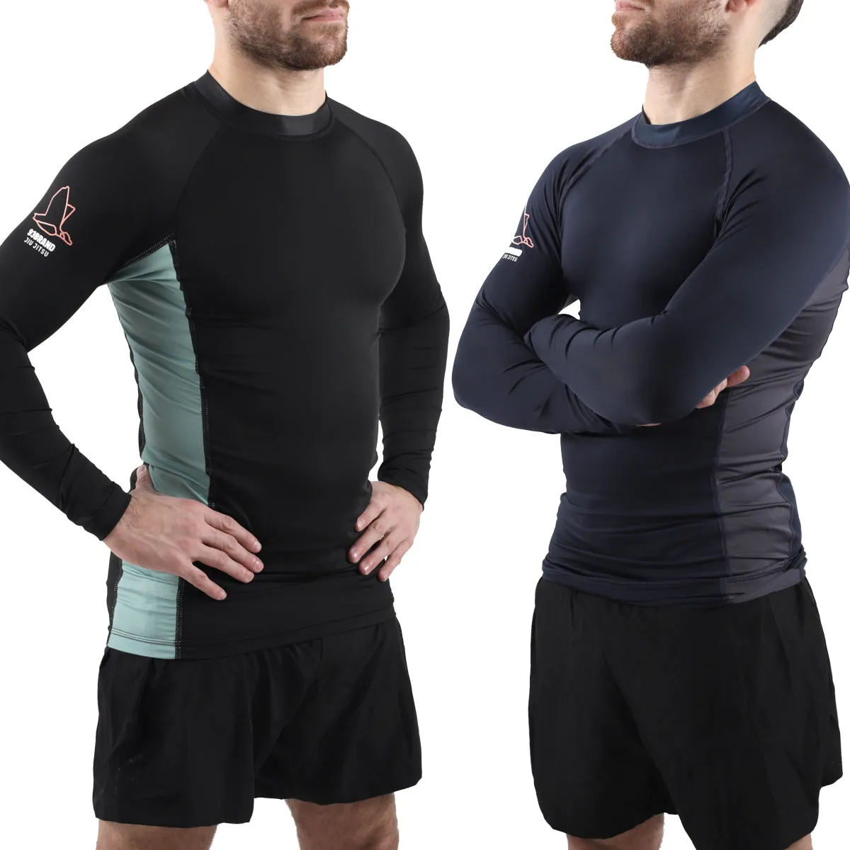93brand Standard Issue L/S Rash Guard 2-PACK (Vintage Blue, Deep Green)