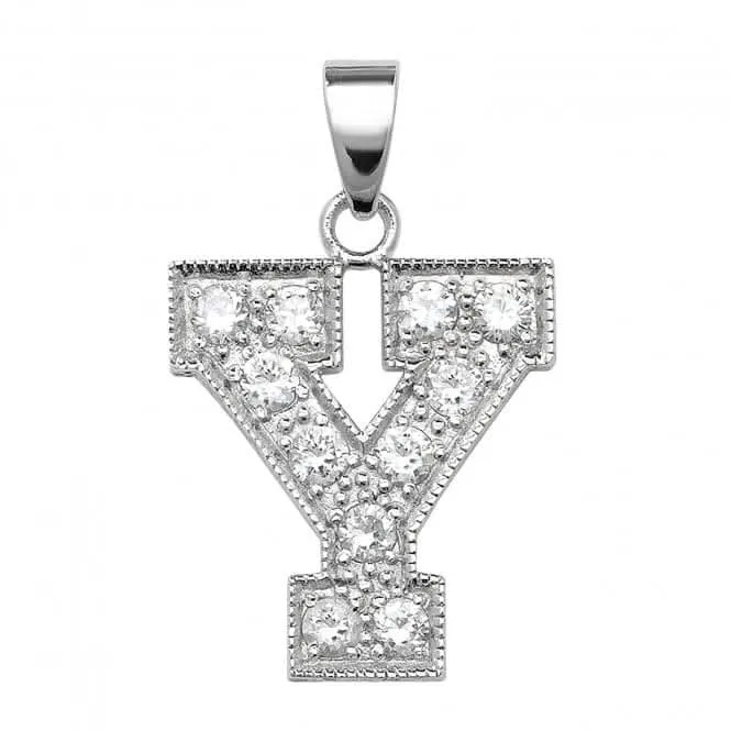 Acotis Silver Pendant Initial with Zirconia Detail G6126/Y