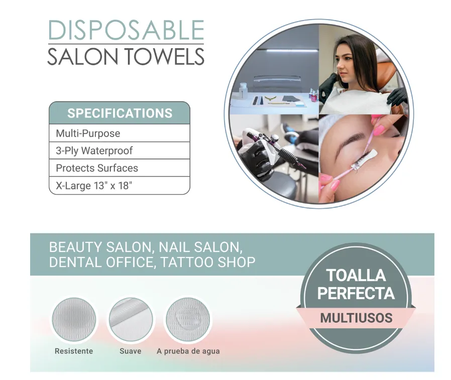 AMN | Disposable Salon Towels | White 60ct