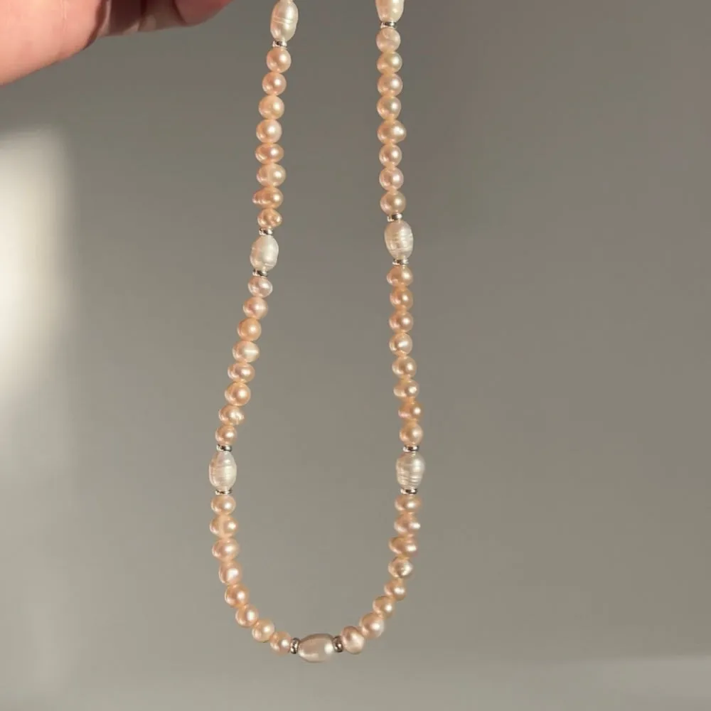 Apricot Freshwater Pearl Beaded Choker