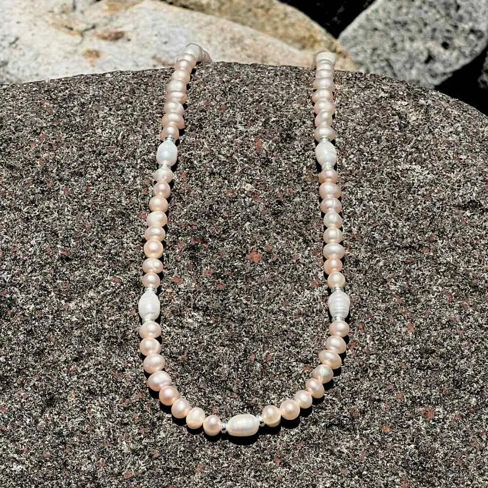 Apricot Freshwater Pearl Beaded Choker