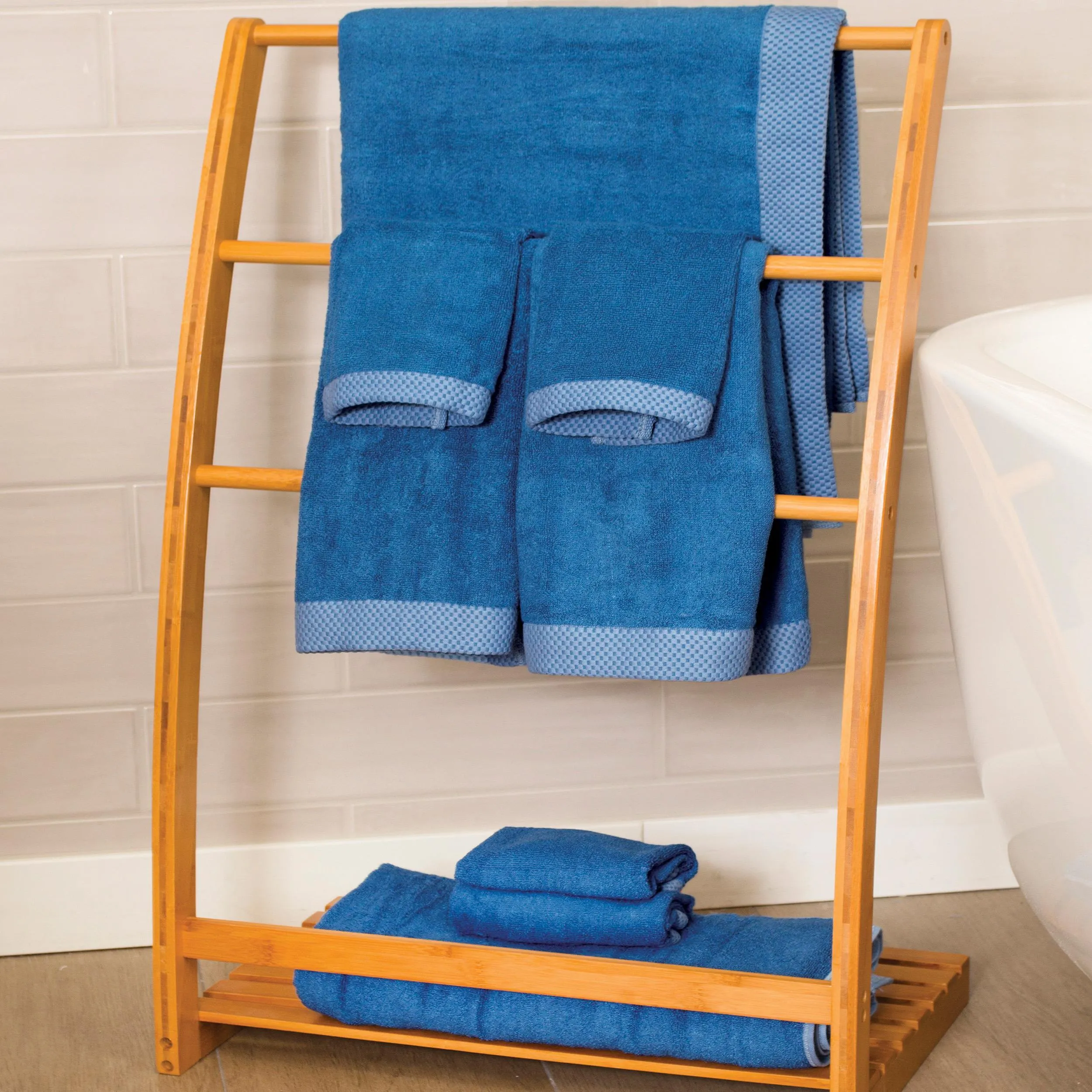 BedVoyage Bamboo Towel Set 8pc Luxury Viscose - Indigo