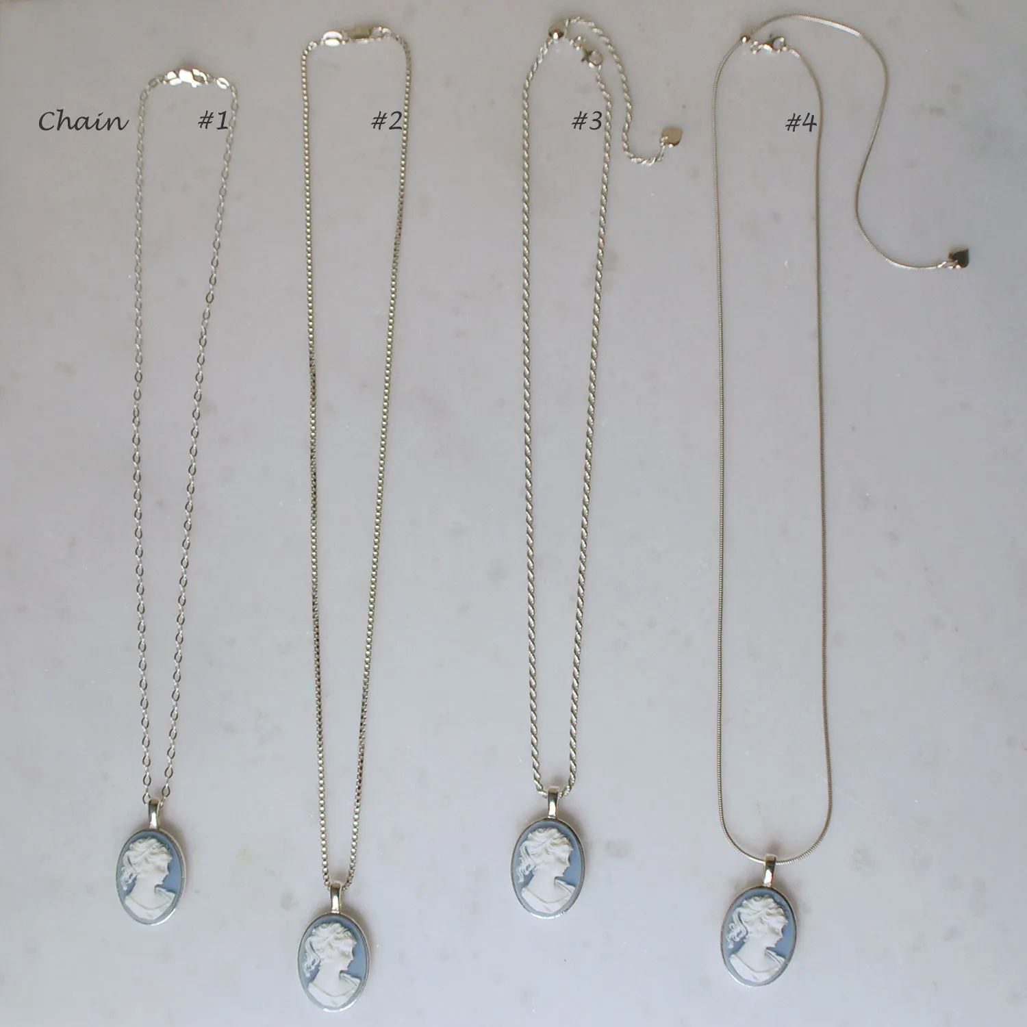Blue Cameo Necklace #LJ18015