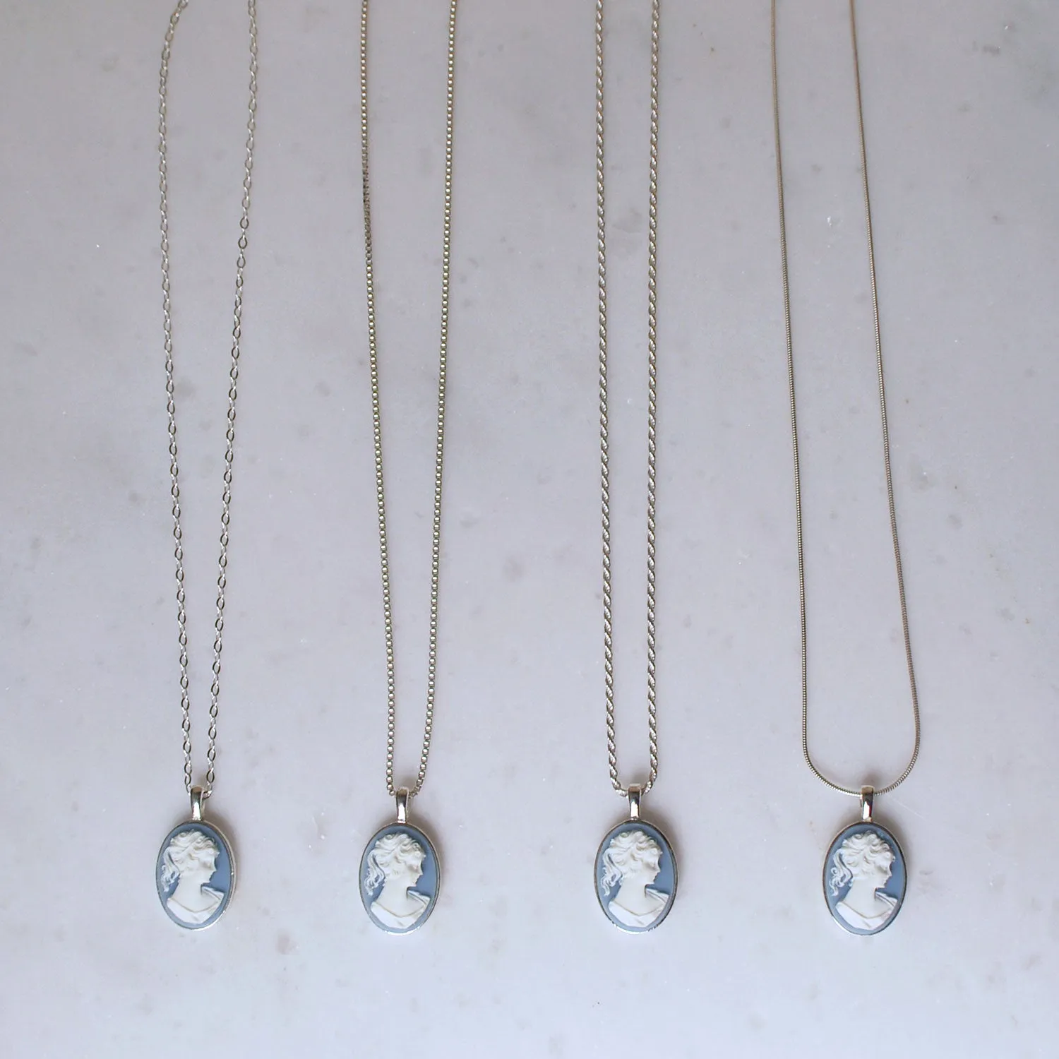 Blue Cameo Necklace #LJ18015