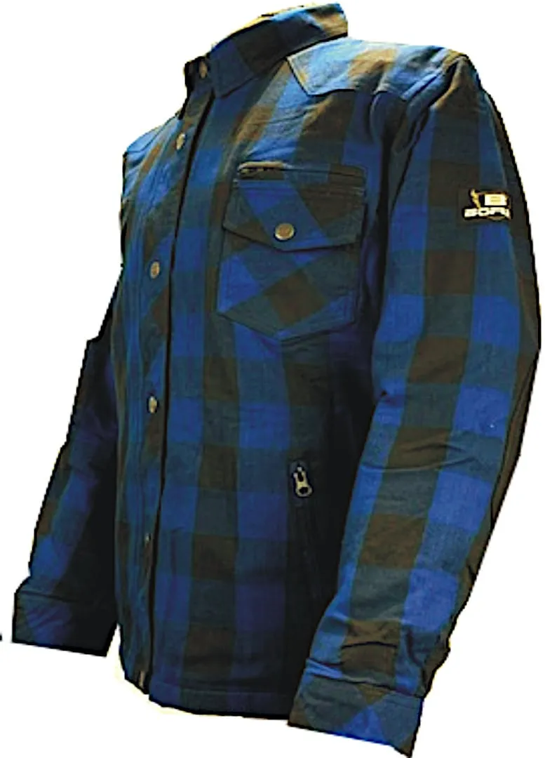 Bores Lumberjack Premium Long Sleeve Motorcycle Shirt, Navy/Black