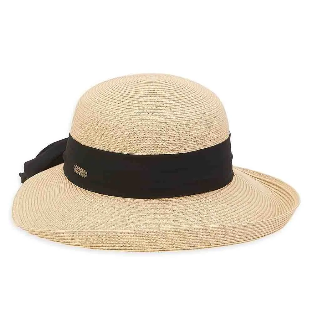 Classy Straw Summer Hat with Chiffon Tie - Sun 'N' Sand Hat