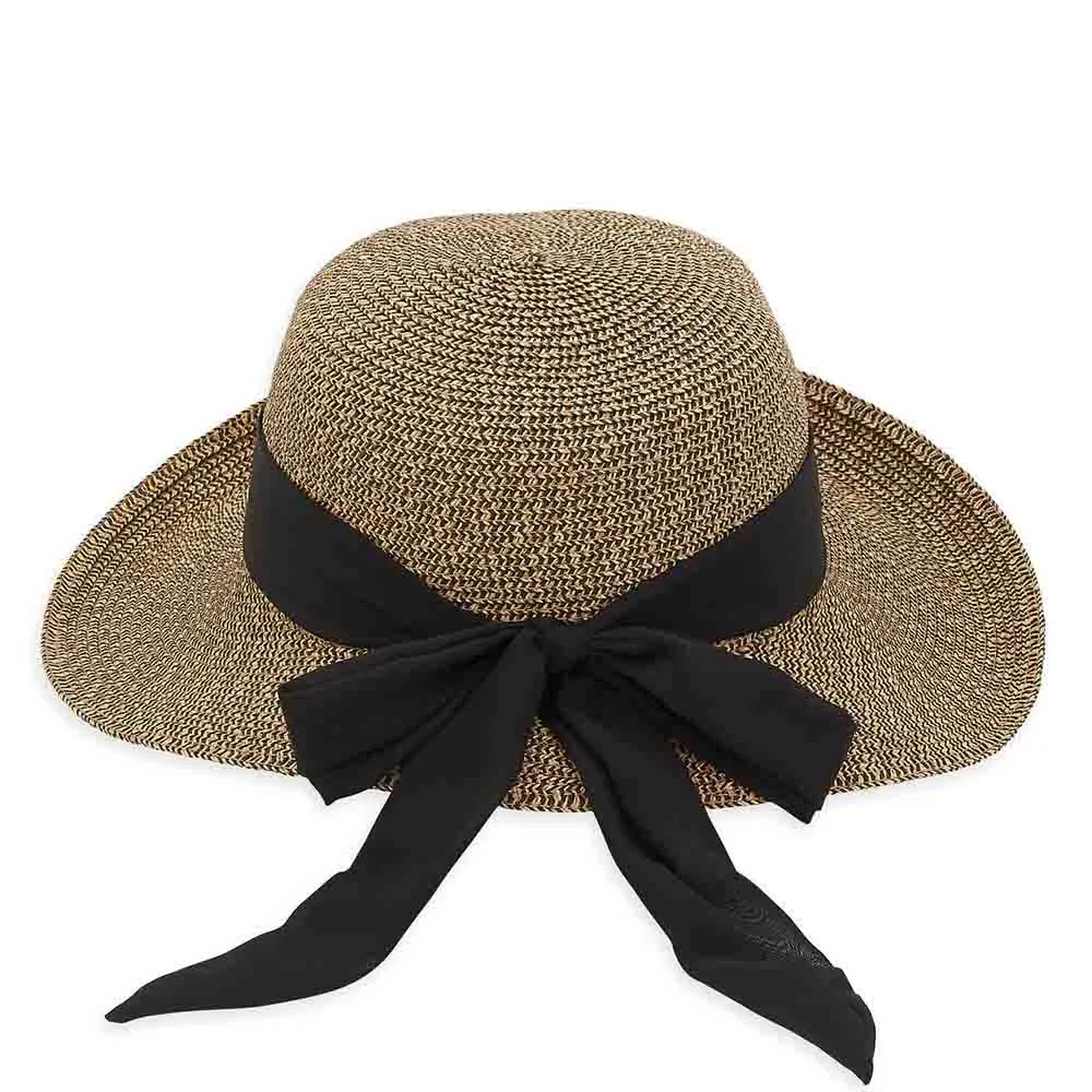 Classy Straw Summer Hat with Chiffon Tie - Sun 'N' Sand Hat