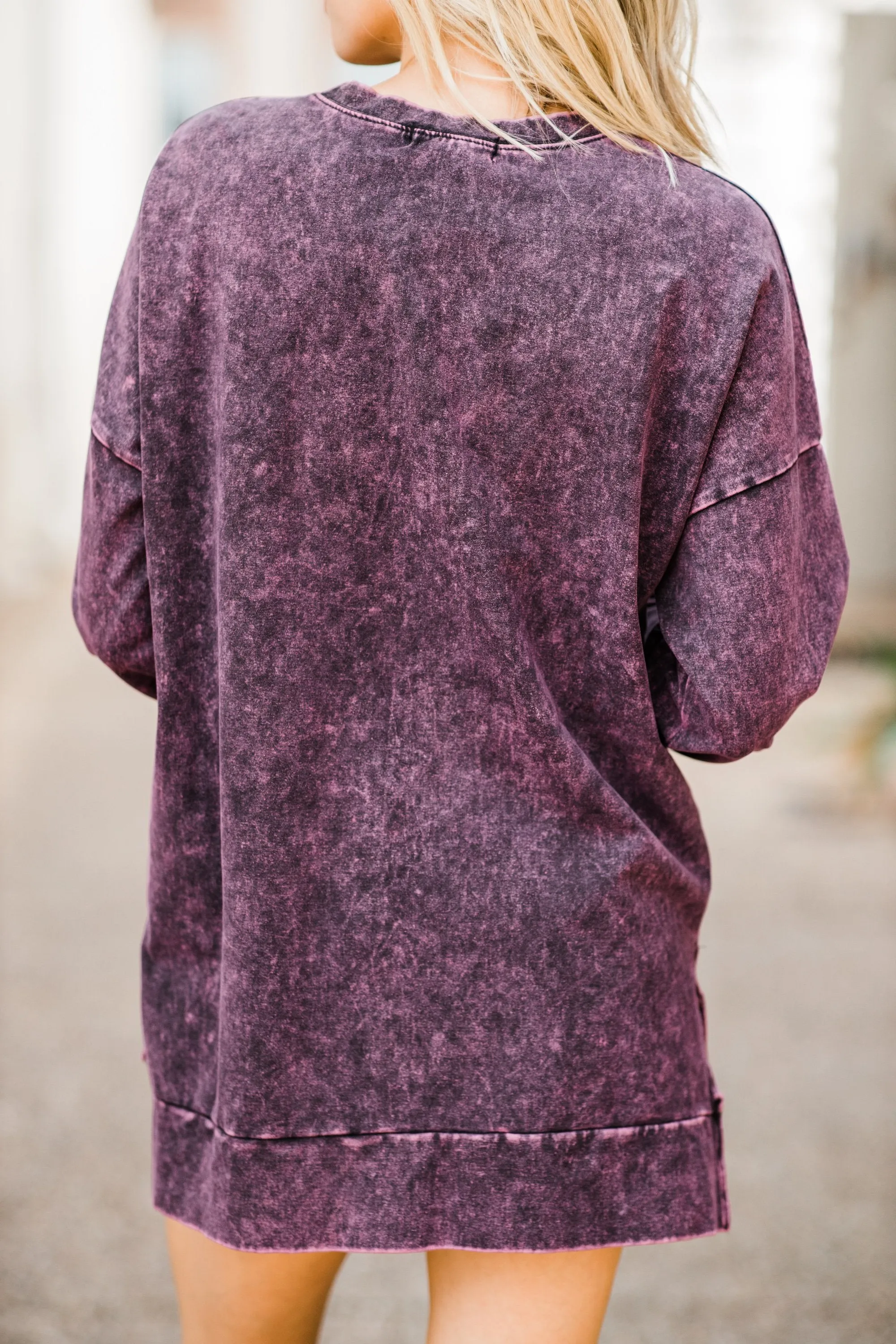 Come Around Blackberry Purple Mineral Wash Sweatshirt