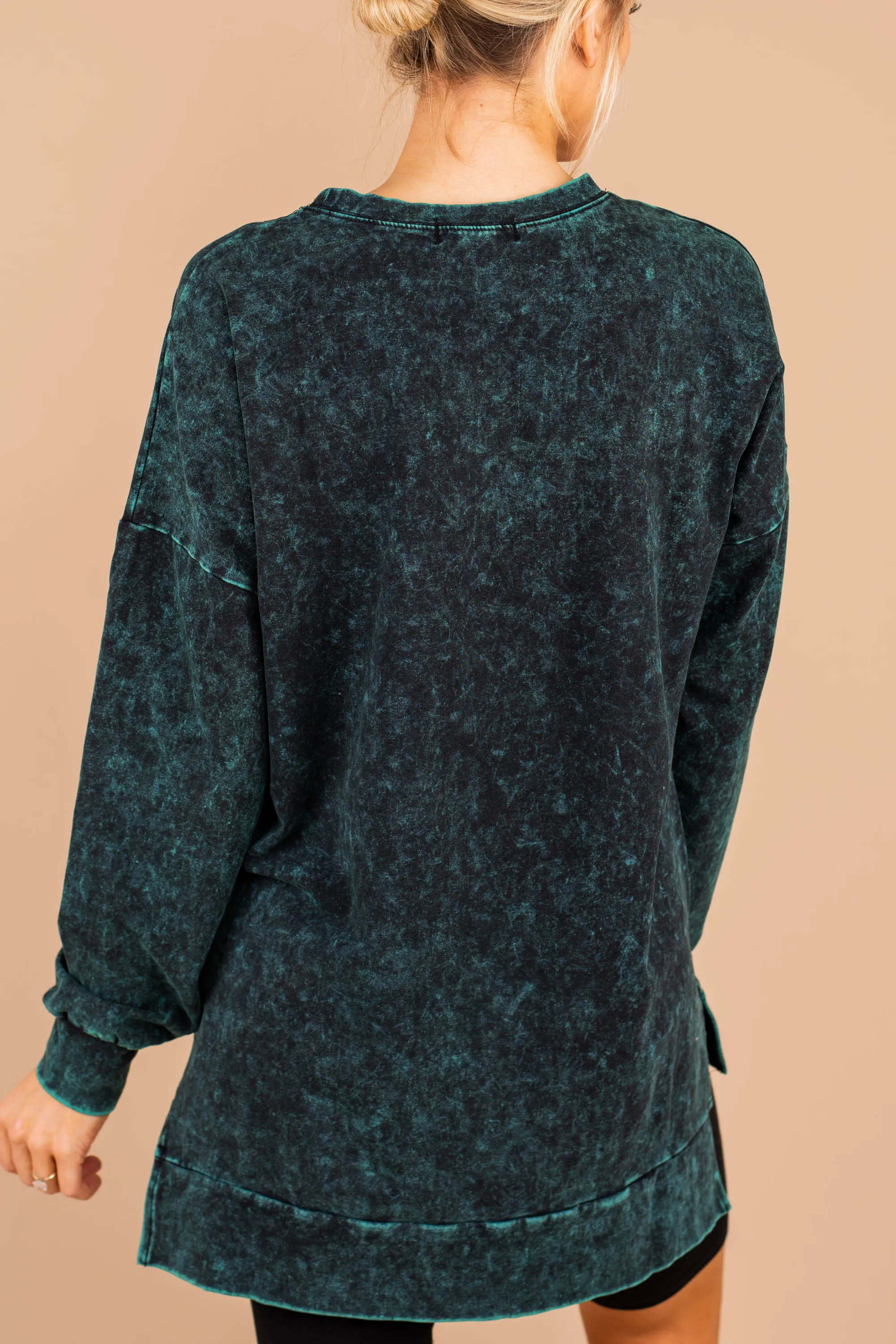 Come Around Forest Green Mineral Wash Sweatshirt