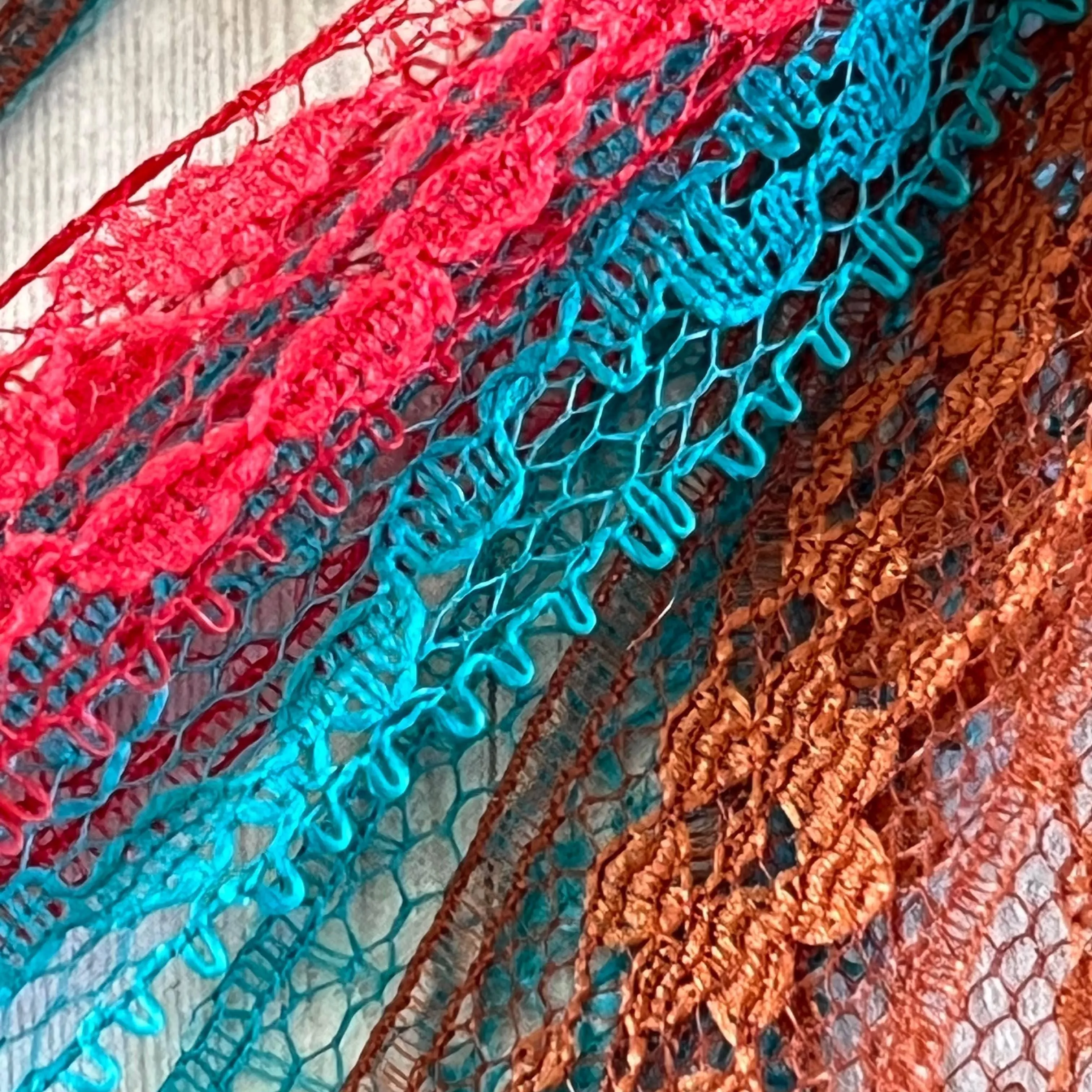 Cowboy Blend Lace Tassel Earrings Red, Teal, Sienna