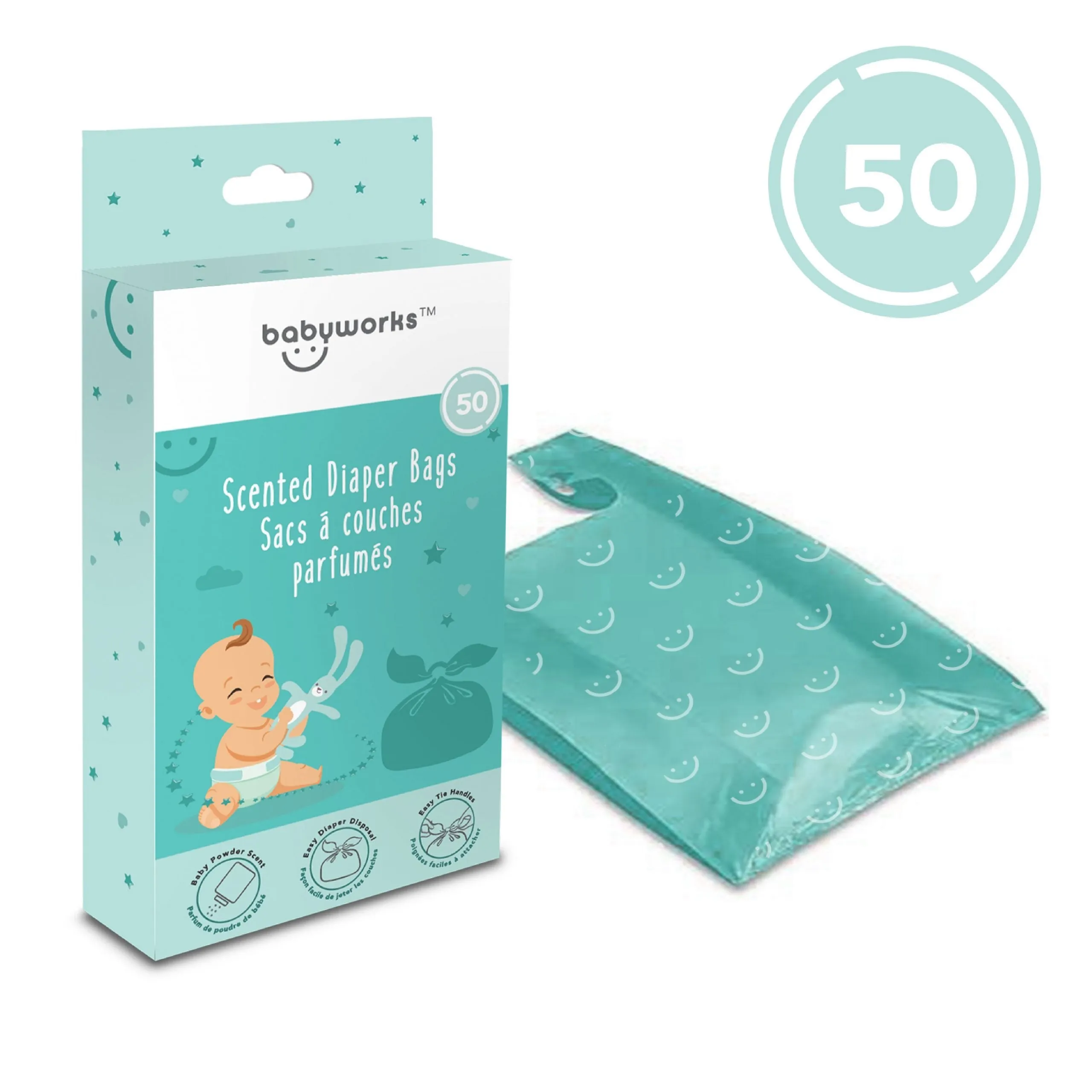 Disposable Scented Diaper Bags (Pack of 50)