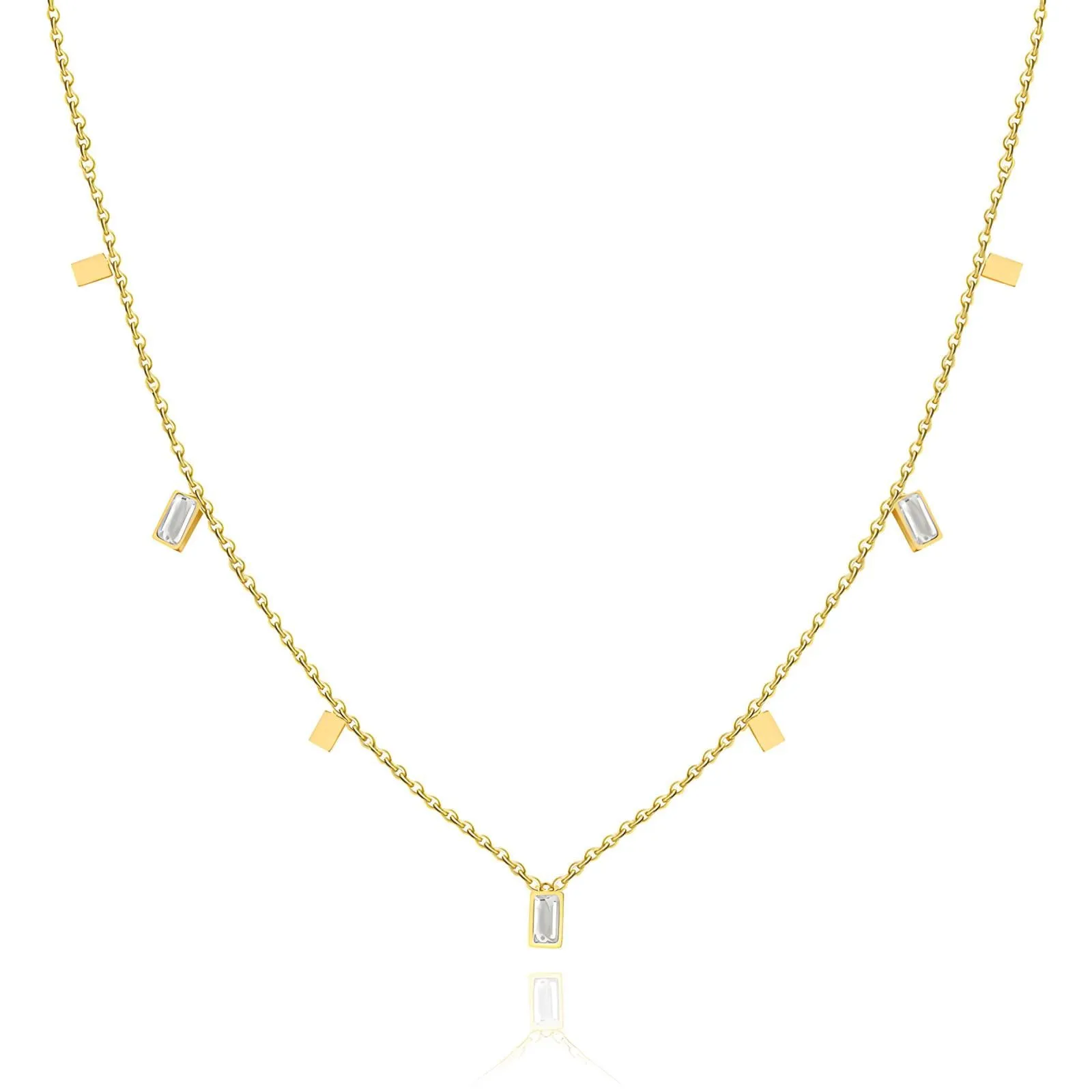 Elegant Chain Necklace in 18K Gold Plated Steel