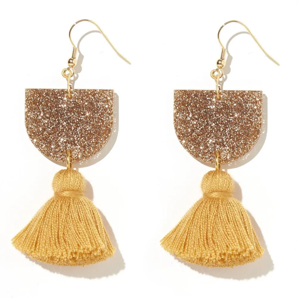 EMELDO DESIGN Annie Earring gold glitter and mustard