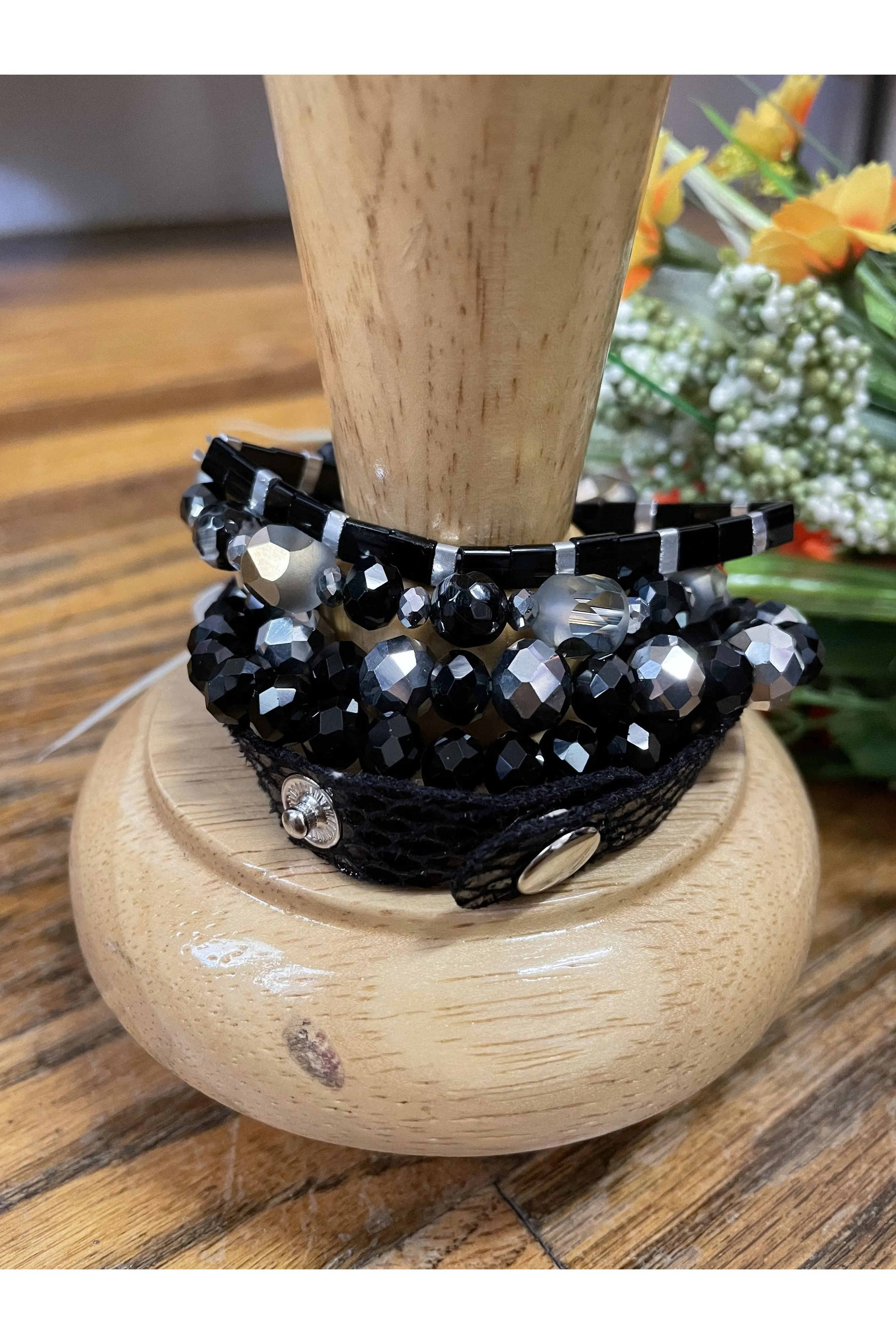 Emma Snakeskin Multi Beaded Bracelet