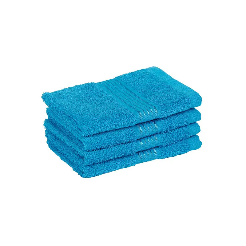 Eva Quick Dry Face Towel (Blue) - Set Of Twelve