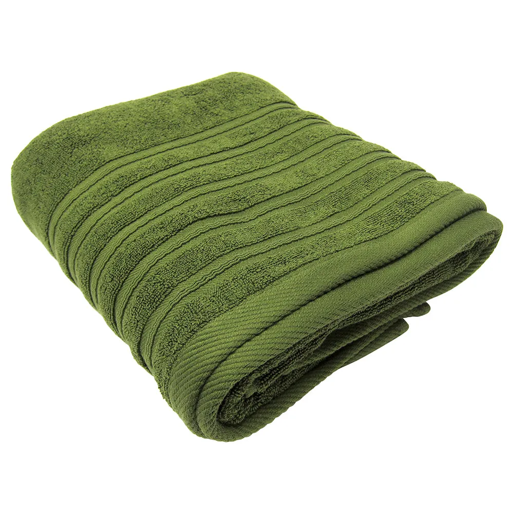 Feather and Stitch 2-Ply Bath Sheet, 32x64 Inches, Stone Green