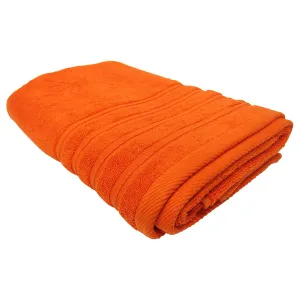 Feather and Stitch 2-Ply Bath Towel, 27x54 Inches, Bright Orange