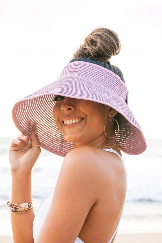 Foldable Wide Brim Bow Visor - 11 colors!