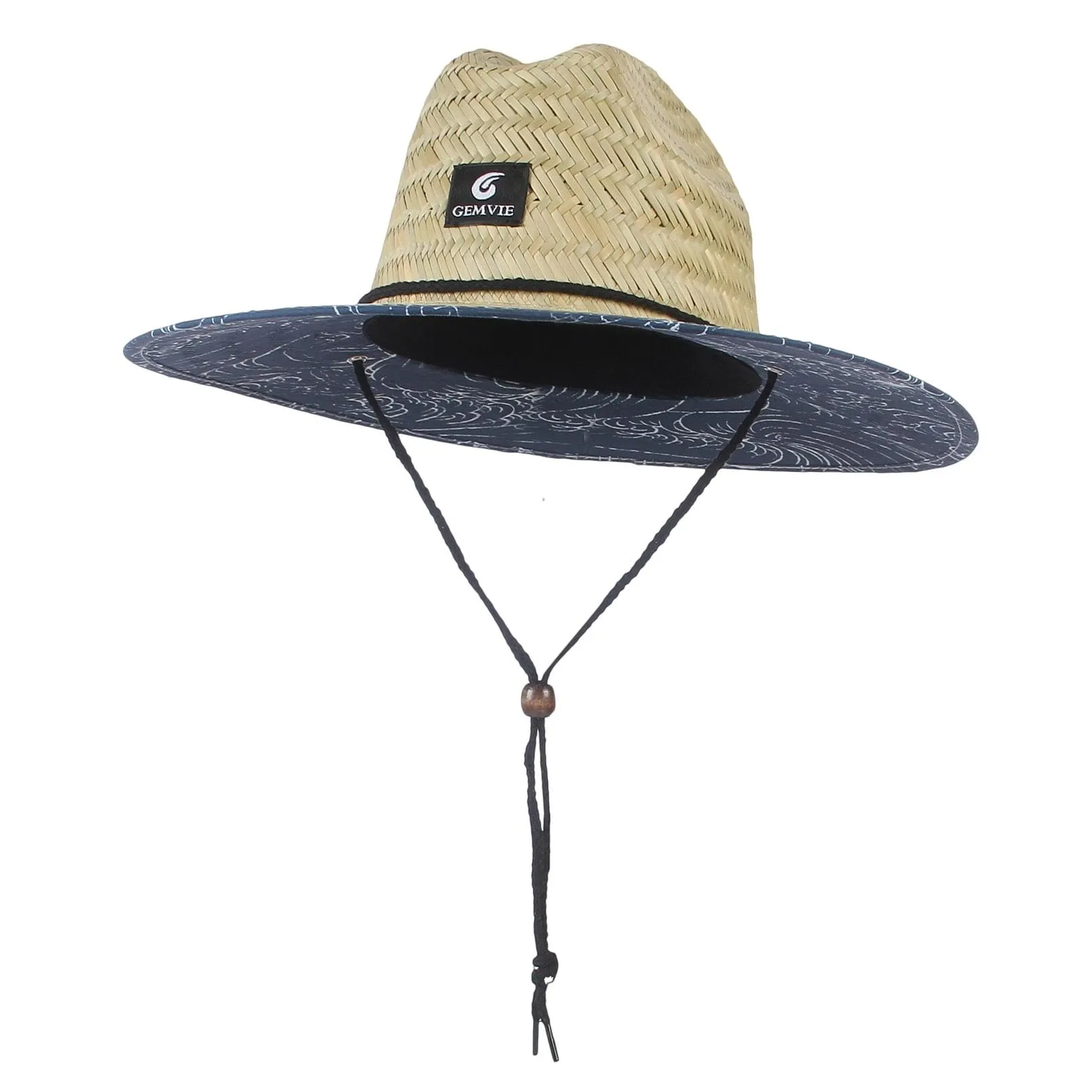 GEMVIE Straw Hat Men Women Lifeguard Sun Hat Wide Brim Summer Beach Hat for Outdoor Fishing Travel Garden Farm