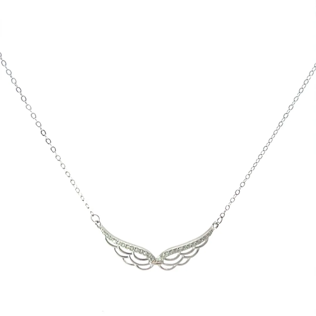 Graceful Silver Wing Necklace