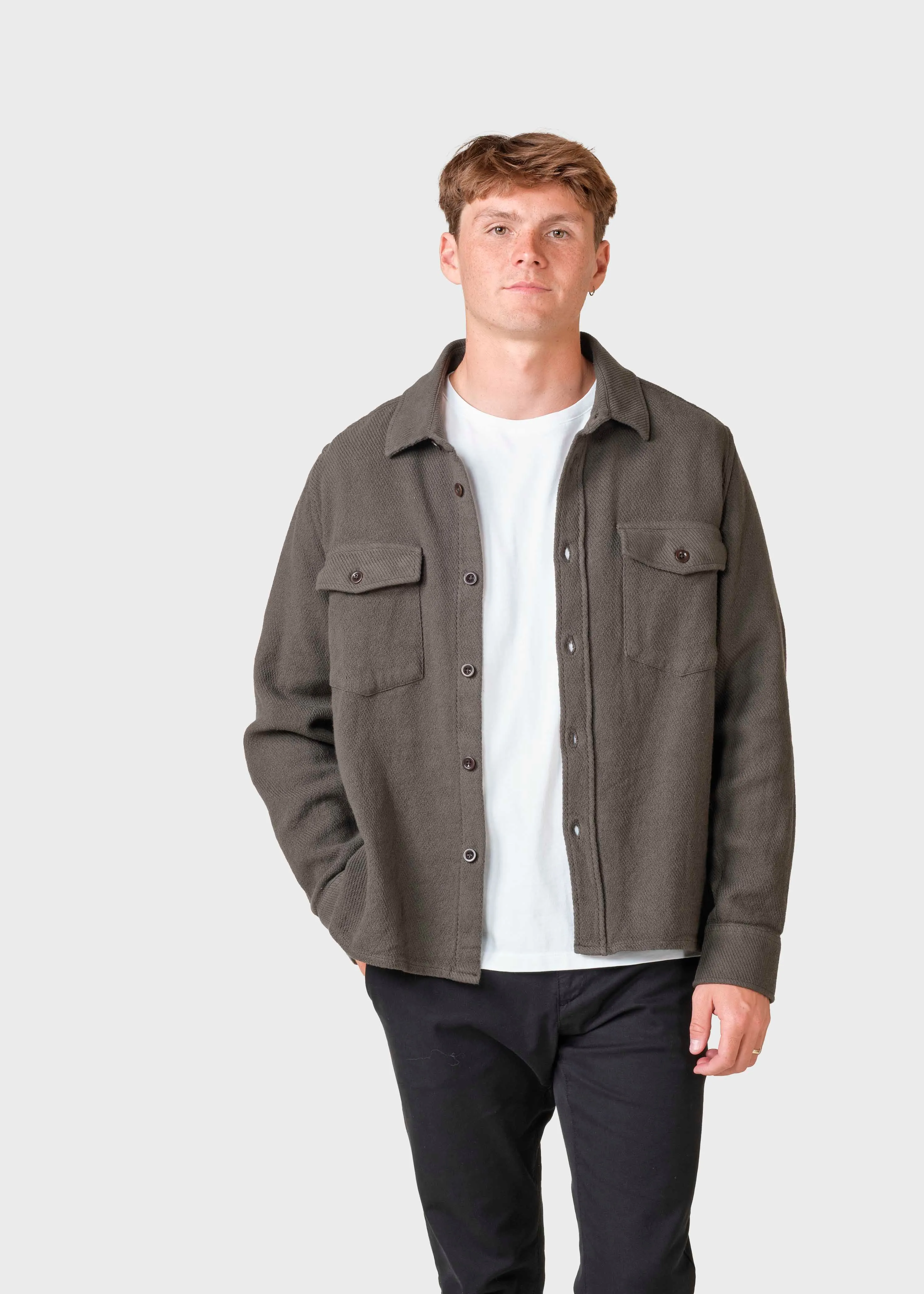 Jeremy solid overshirt - Olive