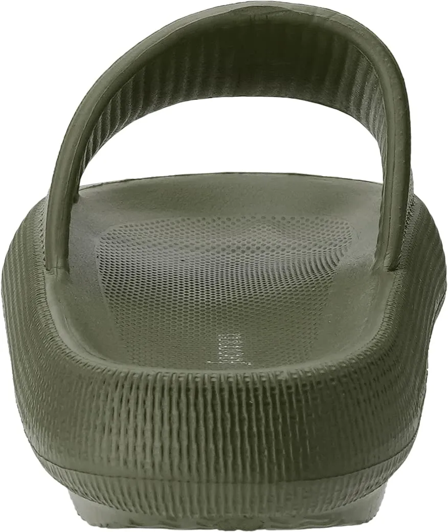 Joomra Mens Shower Pillow Slippers Slides Cushion for Womens Foam House Antislip Slipers Pool Beach Spa Home Garden Sandals for Ladies Male Sandles Army Green 42-43