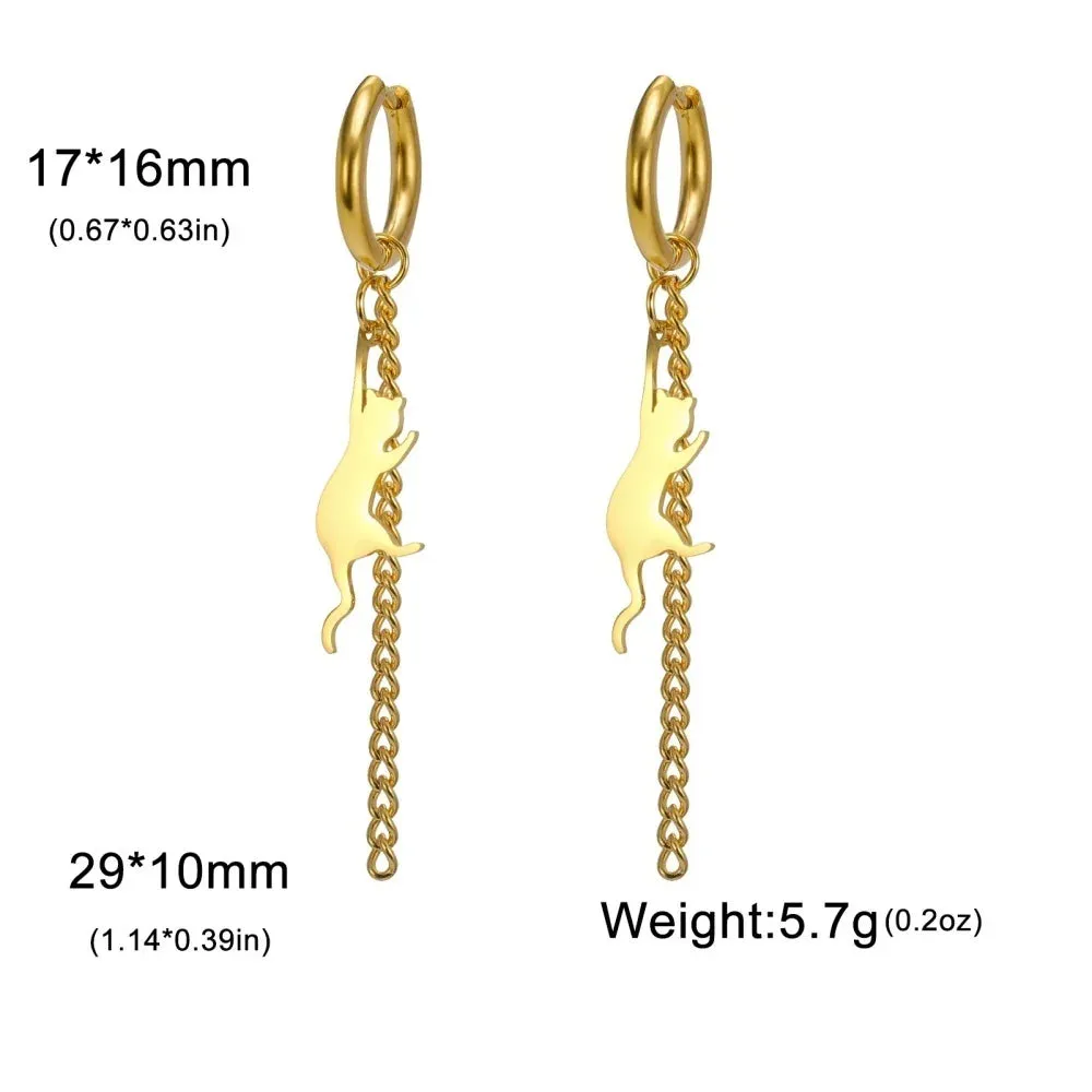 Jumping Cat Dangle Earrings