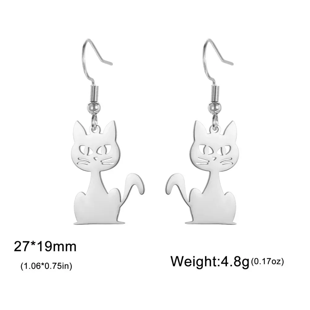 Jumping Cat Dangle Earrings