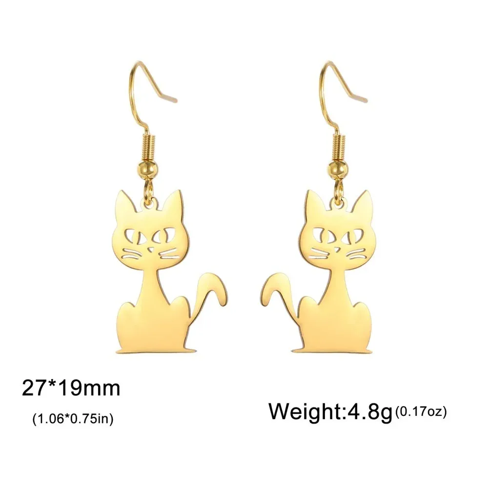 Jumping Cat Dangle Earrings