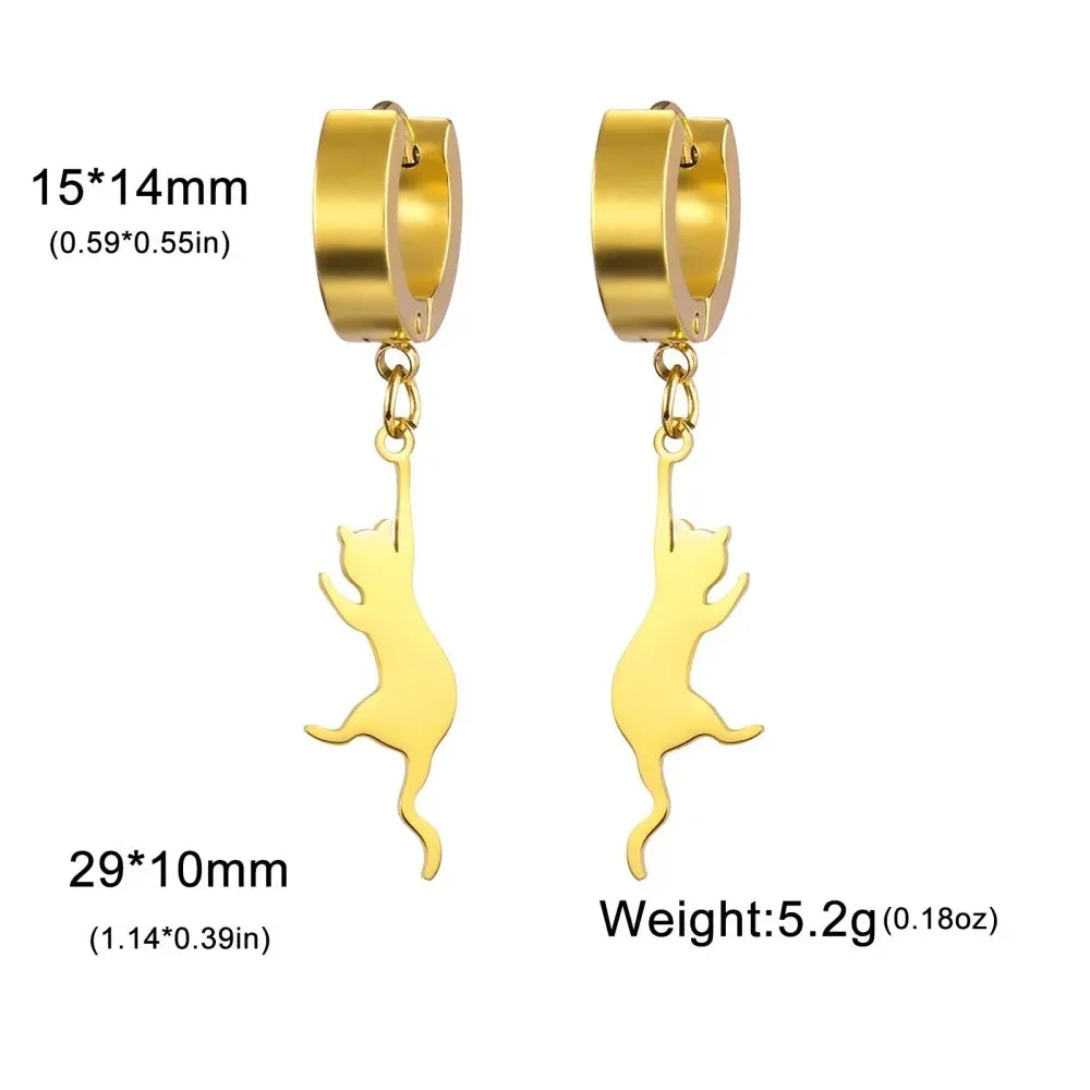 Jumping Cat Dangle Earrings