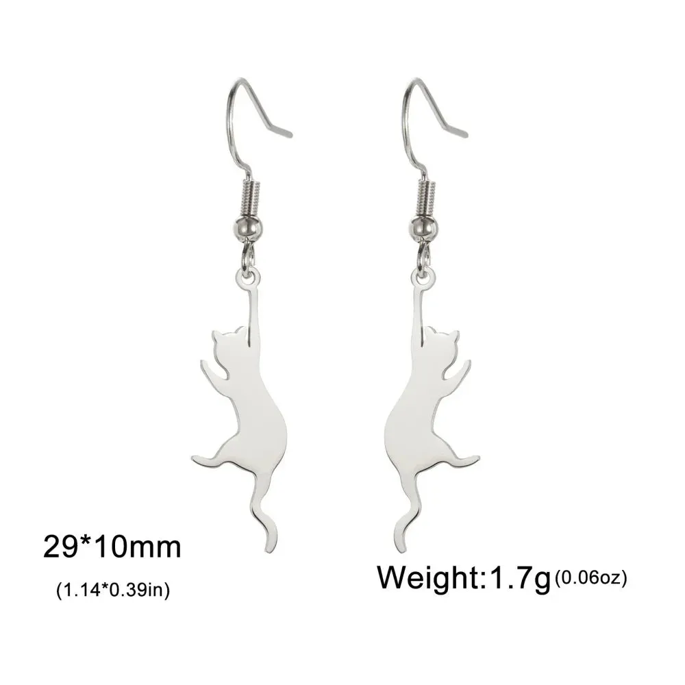 Jumping Cat Dangle Earrings