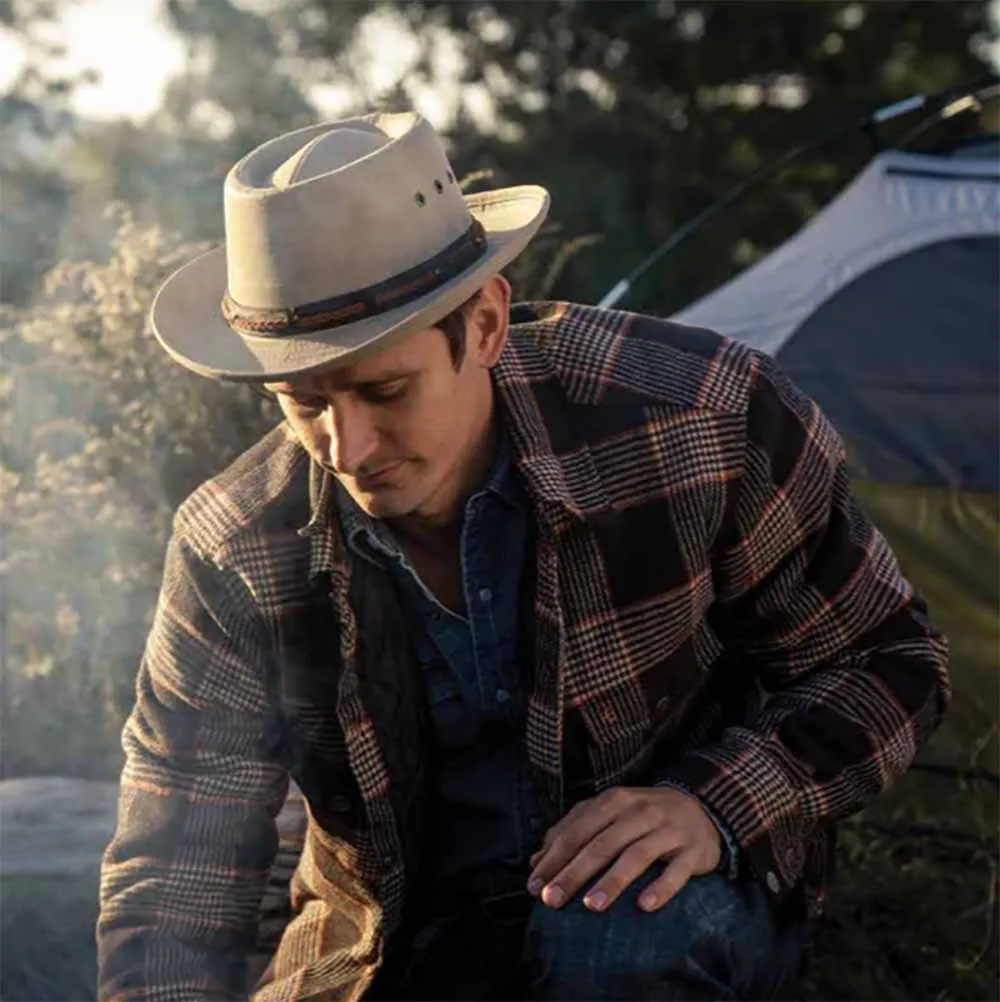 Khaki Cotton Tiller with Chin Cord - Legendary Stetson Hats