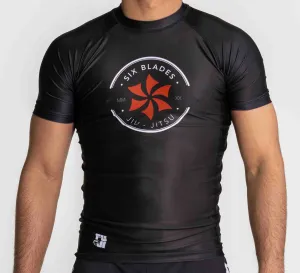 Kids Six Blades Short Sleeve Rashguard Black