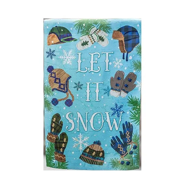 Let it Snow Suede Garden Flag