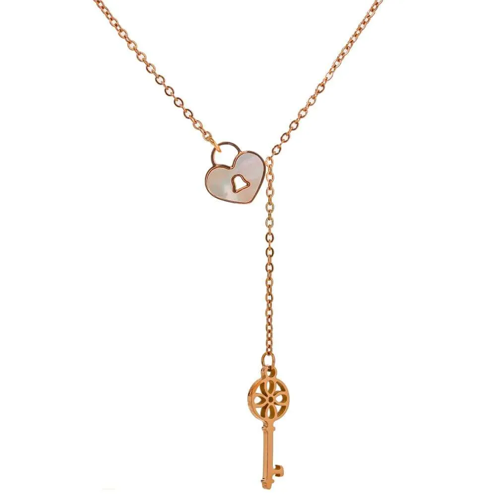 Lock and Key Pattern Necklace