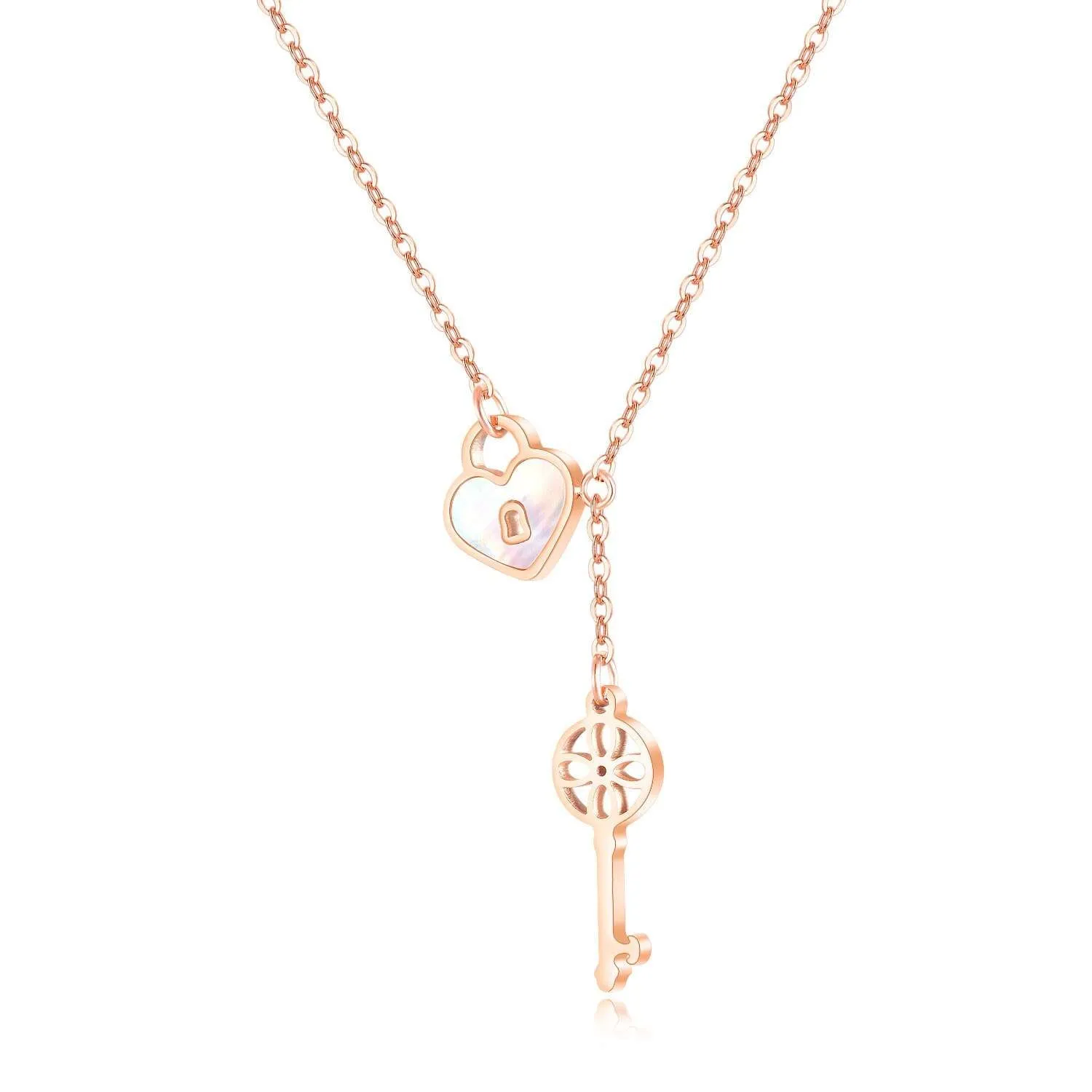 Lock and Key Pattern Necklace