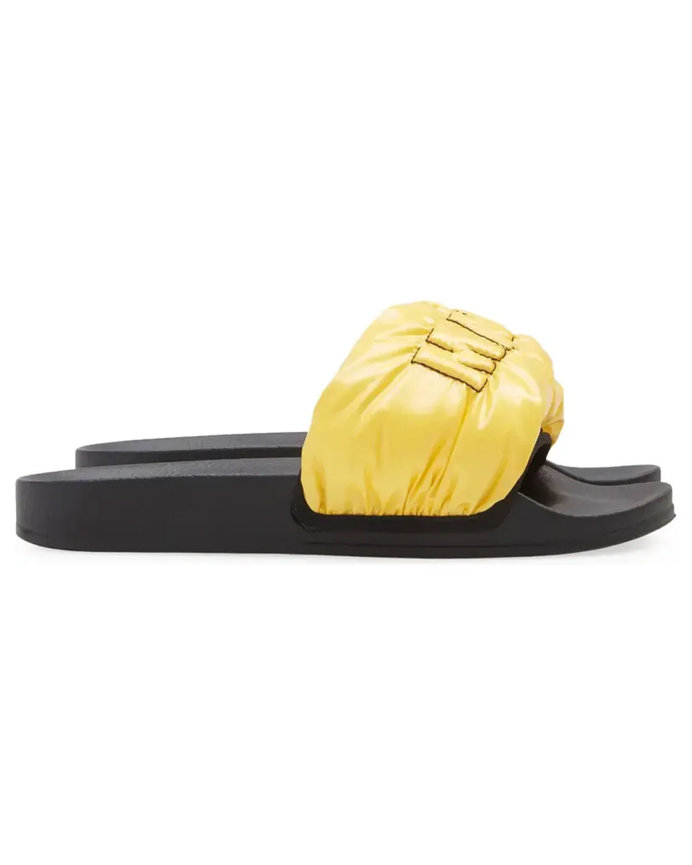 Logo Puffy Slides in Yellow