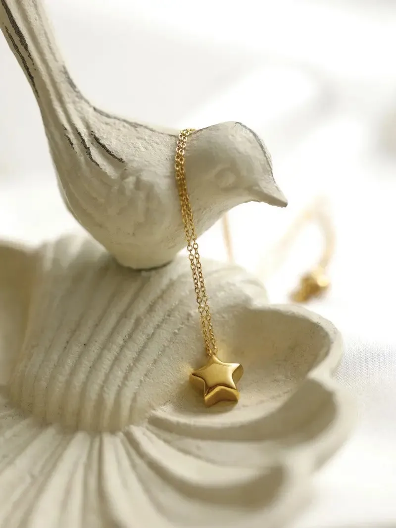 LOVCIA Celestial Grace 18K Gold Plated Titanium Steel Non-Fading Necklace for Women