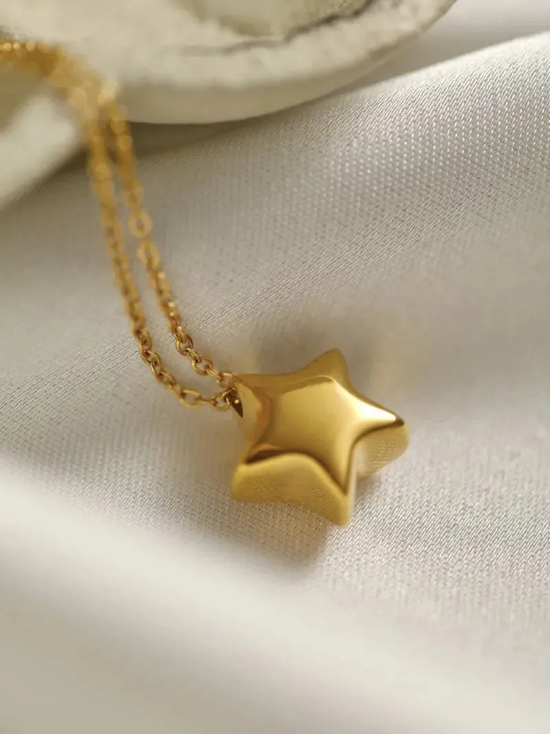 LOVCIA Celestial Grace 18K Gold Plated Titanium Steel Non-Fading Necklace for Women