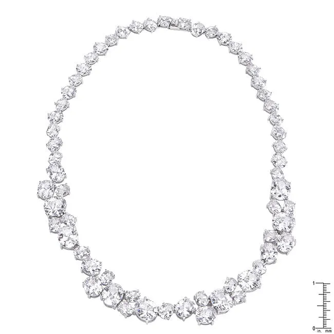 LOVCIA Glamorous Oval Cut Cubic Zirconia Necklace