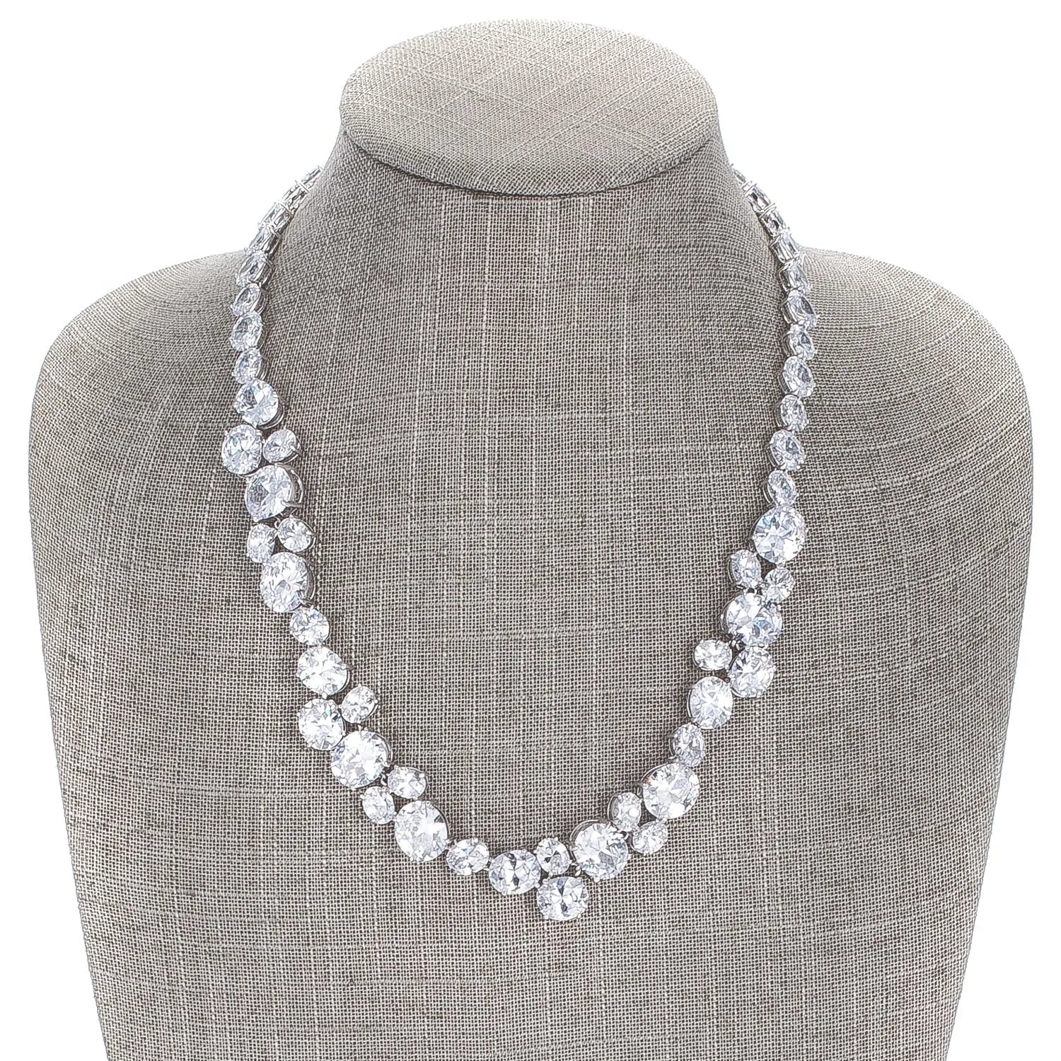 LOVCIA Glamorous Oval Cut Cubic Zirconia Necklace