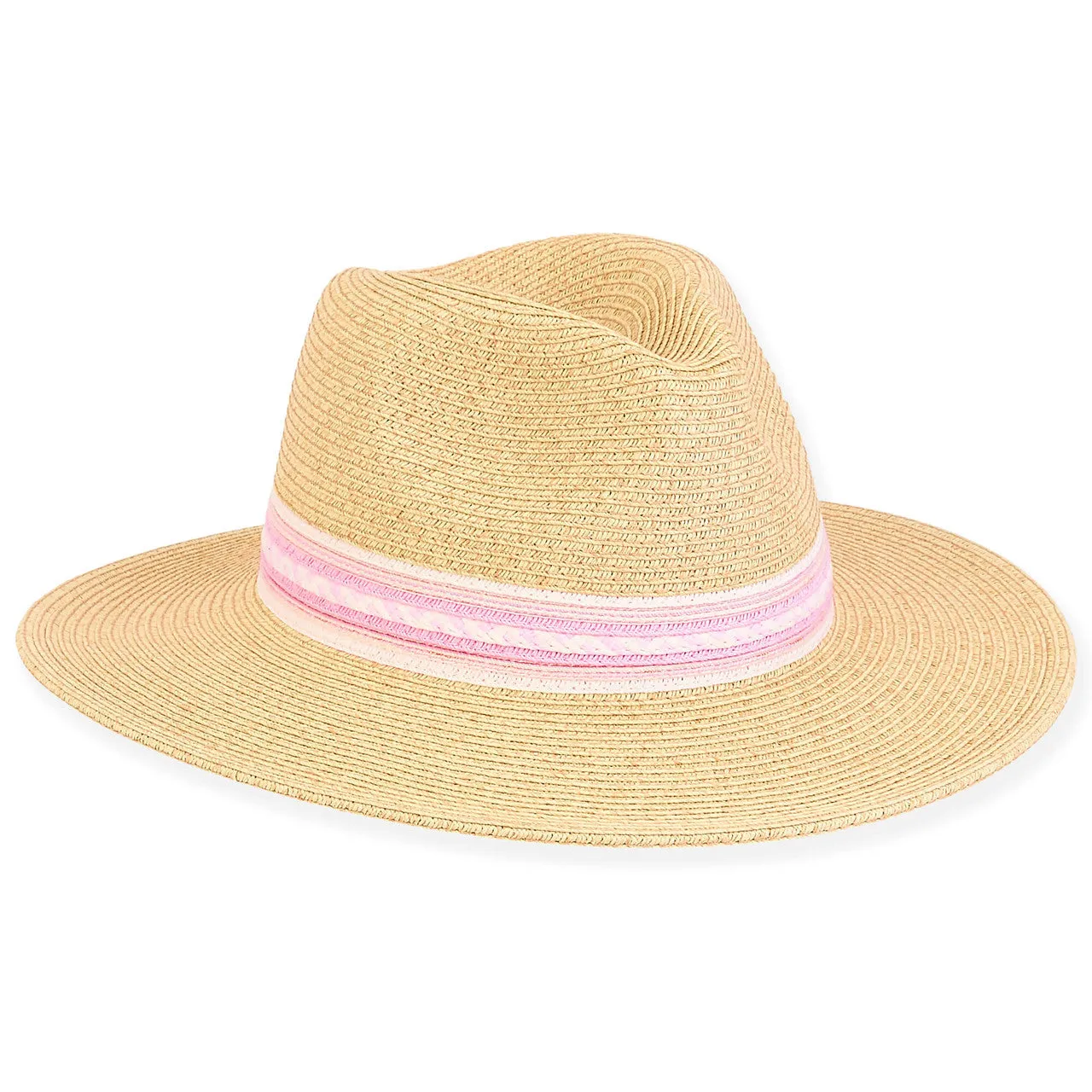 Luna Petite Straw Safari Hat with Pink Band - Sunny Dayz™