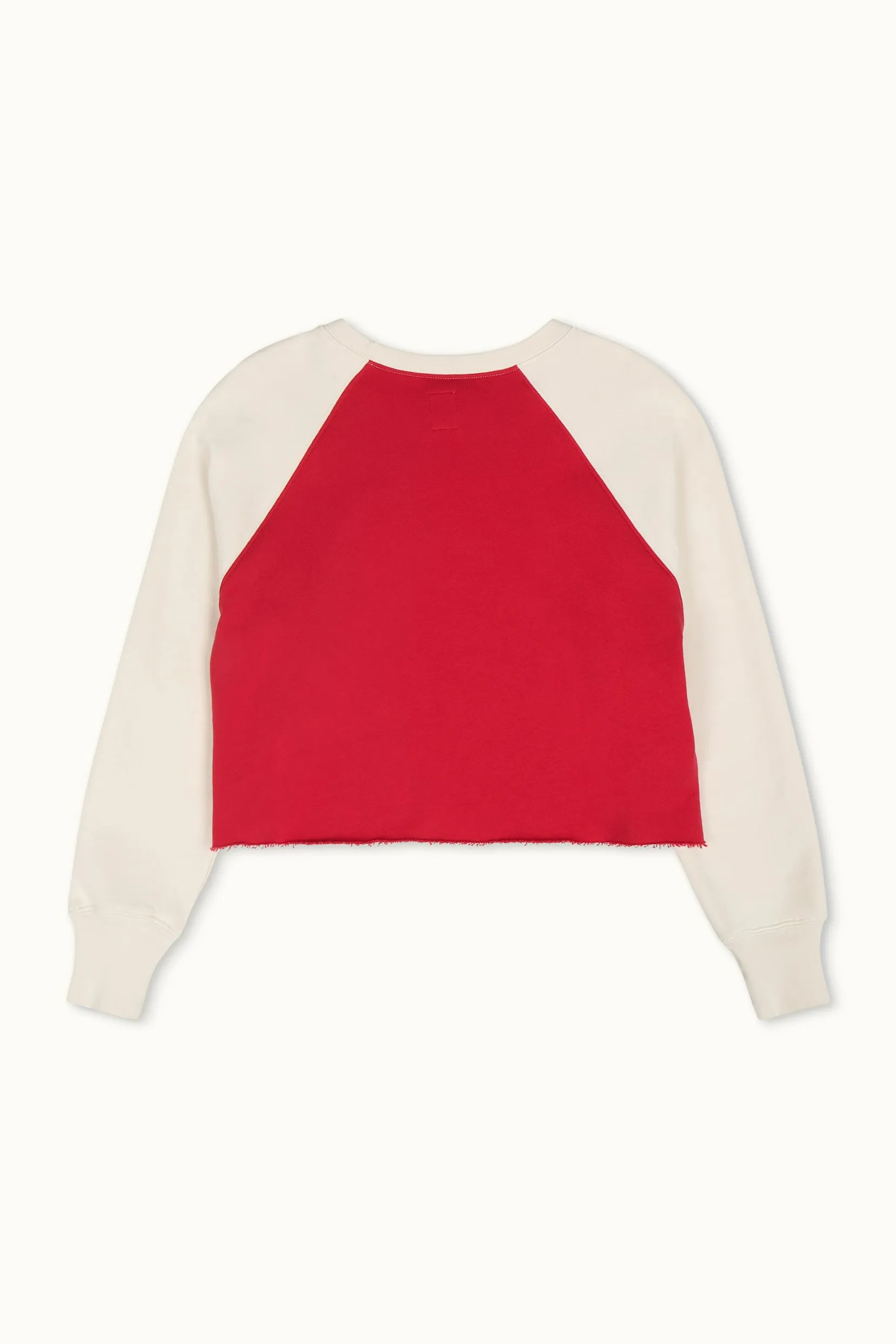 MARCO CROP VINTAGE FRENCH TERRY SWEATSHIRT / CRIMSON/IVORY