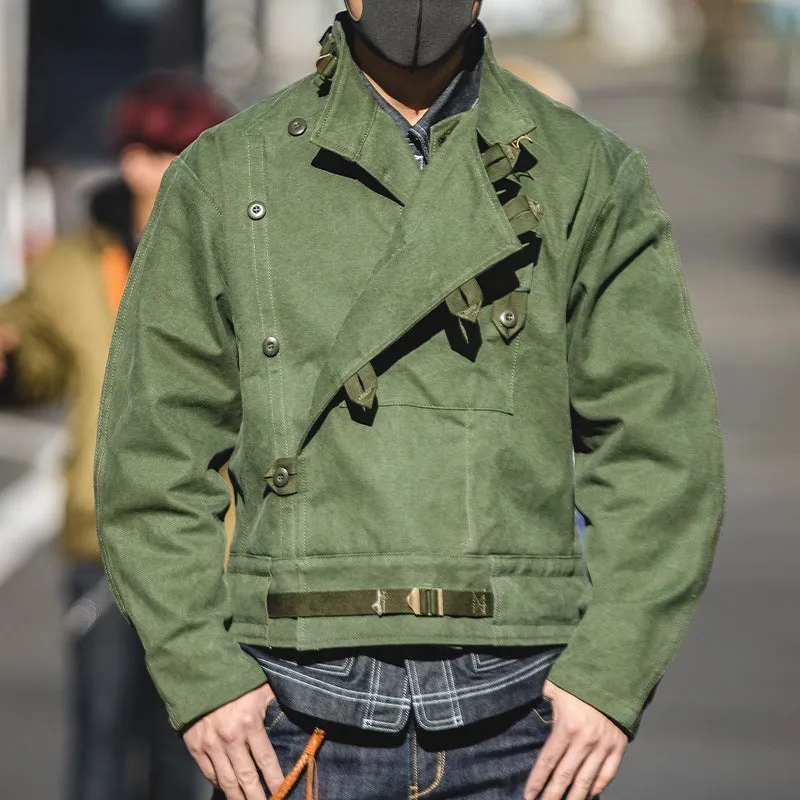 Men's Army Green Swedish Motorcycle Jacket