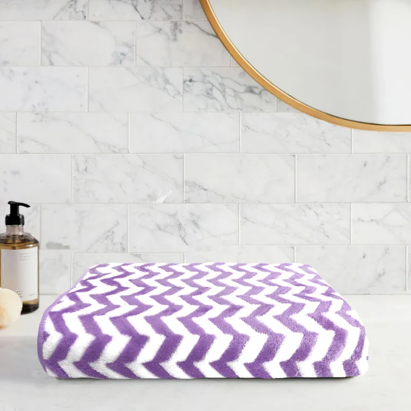 Mervo Stripe Bath Towel - Purple